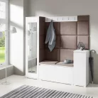 Blum 28 kárpitozott előszobafal tükörrel, fehér - barna 08