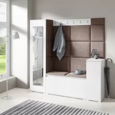   Blum 28 kárpitozott előszobafal tükörrel, fehér - barna 08