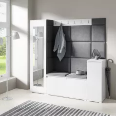   Blum 28 kárpitozott előszobafal tükörrel, fehér - szürke 15
