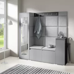   Blum 28 kárpitozott előszobafal tükörrel, grafit - szürke 14