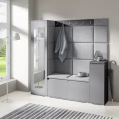   Blum 28 kárpitozott előszobafal tükörrel, grafit - szürke 15