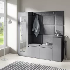   Blum 28 kárpitozott előszobafal tükörrel, grafit - fekete 16