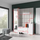 Blum 29 kárpitozott előszobafal tükörrel, artisan/fekete - ezüst 33 - egyedi