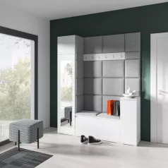   Blum 29 kárpitozott előszobafal tükörrel, fehér - szürke 14