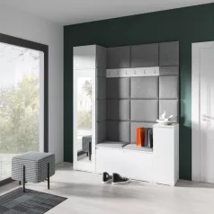   Blum 29 kárpitozott előszobafal tükörrel, fehér - szürke 15