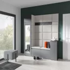 Blum 29 kárpitozott előszobafal tükörrel, grafit - krém 01