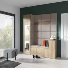 Blum 29 kárpitozott előszobafal tükörrel, sonoma - bézs 02