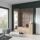Blum 29 kárpitozott előszobafal tükörrel, sonoma - bézs 03