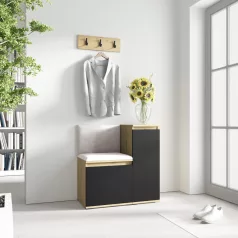 Blum 30 kárpitozott előszobafal, artisan/fekete - krém 01