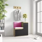 Blum 30 kárpitozott előszobafal, artisan/fekete - pink 10 - egyedi