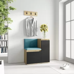   Blum 30 kárpitozott előszobafal, artisan/fekete - azúr 13 - egyedi