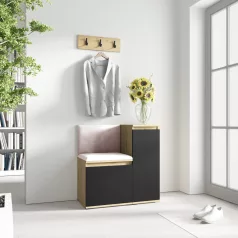   Blum 30 kárpitozott előszobafal, artisan/fekete - rózsaszín 19 - egyedi