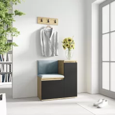   Blum 30 kárpitozott előszobafal, artisan/fekete - aqua 22 - egyedi