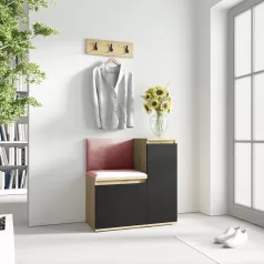   Blum 30 kárpitozott előszobafal, artisan/fekete - rózsaszín 23 - egyedi