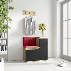   Blum 30 kárpitozott előszobafal, artisan/fekete - rubinvörös 24 - egyedi