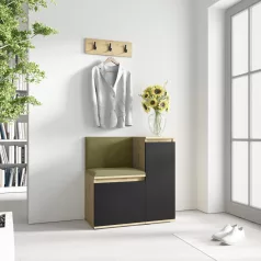   Blum 30 kárpitozott előszobafal, artisan/fekete - oliva zöld 27 - egyedi
