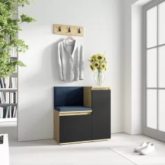   Blum 30 kárpitozott előszobafal, artisan/fekete - sötétkék 30 - egyedi