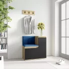 Blum 30 kárpitozott előszobafal, artisan/fekete - sötétkék 31 - egyedi