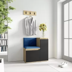   Blum 30 kárpitozott előszobafal, artisan/fekete - sötétkék 31 - egyedi