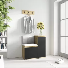   Blum 30 kárpitozott előszobafal, artisan/fekete - ezüst 32 - egyedi