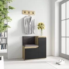   Blum 30 kárpitozott előszobafal, artisan/fekete - szürke 34