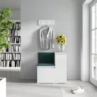 Blum 30 kárpitozott előszobafal, fehér - sötétzöld 28 - egyedi