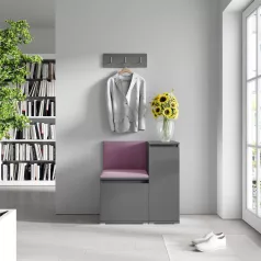 Blum 30 kárpitozott előszobafal, grafit - lila 11 - egyedi