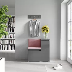  Blum 30 kárpitozott előszobafal, grafit - rózsaszín 23 - egyedi