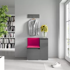   Blum 30 kárpitozott előszobafal, grafit - rubinvörös 24 - egyedi