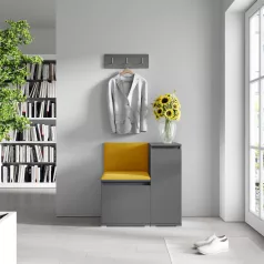   Blum 30 kárpitozott előszobafal, grafit - sárga 26 - egyedi
