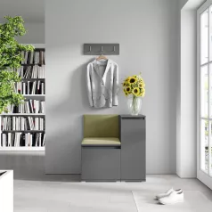   Blum 30 kárpitozott előszobafal, grafit - oliva zöld 27 - egyedi