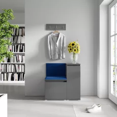   Blum 30 kárpitozott előszobafal, grafit - sötétkék 31 - egyedi