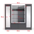 Blum 31 kárpitozott előszobafal tükörrel, artisan/fekete - szürke 14