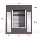 Blum 32 kárpitozott előszobafal tükörrel, artisan/fekete - bézs 04