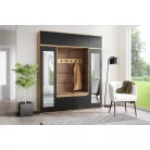 Blum 32 kárpitozott előszobafal tükörrel, artisan/fekete - barna 07