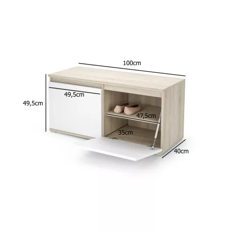 Blum 32 kárpitozott előszobafal tükörrel, artisan/fekete - fekete 16
