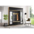 Blum 32 kárpitozott előszobafal tükörrel, artisan/fekete - szürke 34 - egyedi