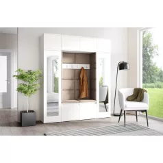   Blum 32 kárpitozott előszobafal tükörrel, fehér - barna 05