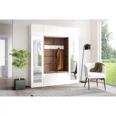   Blum 32 kárpitozott előszobafal tükörrel, fehér - barna 07
