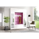 Blum 32 kárpitozott előszobafal tükörrel, fehér - pink 10 - egyedi