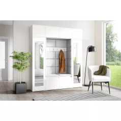   Blum 32 kárpitozott előszobafal tükörrel, fehér - ezüst 32 - egyedi