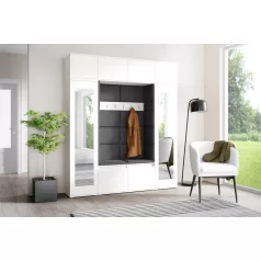   Blum 32 kárpitozott előszobafal tükörrel, fehér - szürke 34