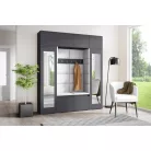 Blum 32 kárpitozott előszobafal tükörrel, grafit - ezüst 32 - egyedi