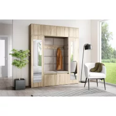   Blum 32 kárpitozott előszobafal tükörrel, sonoma - bézs 03