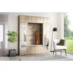  Blum 32 kárpitozott előszobafal tükörrel, sonoma - barna 05