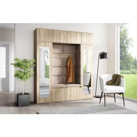 Blum 32 kárpitozott előszobafal tükörrel, sonoma - barna 05