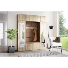   Blum 32 kárpitozott előszobafal tükörrel, sonoma - barna 07