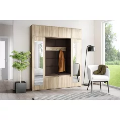   Blum 32 kárpitozott előszobafal tükörrel, sonoma - barna 08