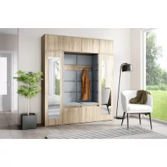   Blum 32 kárpitozott előszobafal tükörrel, sonoma - szürke 14