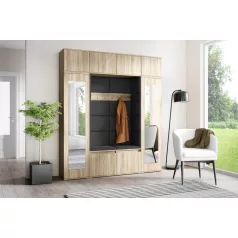   Blum 32 kárpitozott előszobafal tükörrel, sonoma - szürke 15